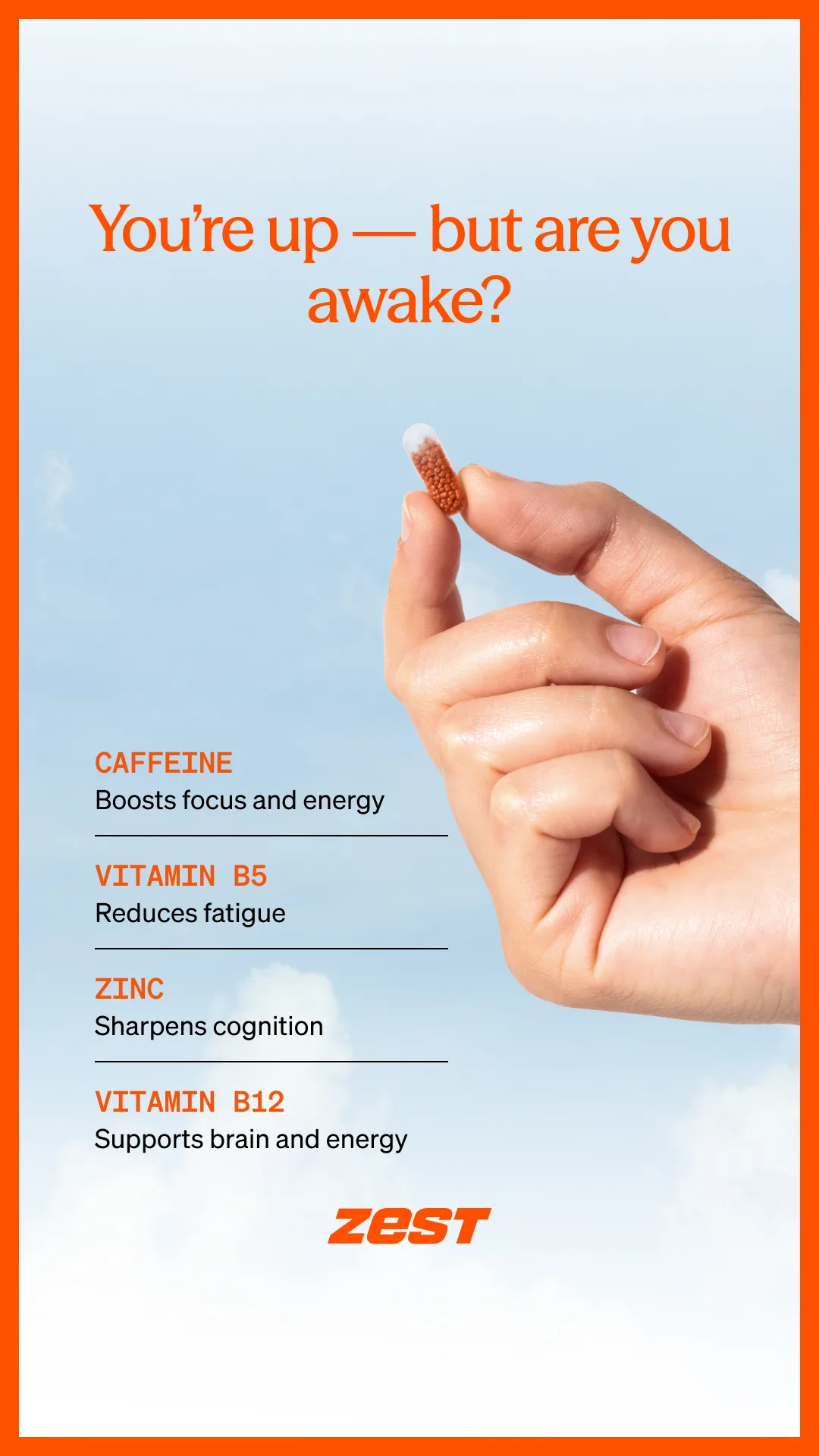 Zest ad, Cuatro ingredientes alrededor de una cápsula · story