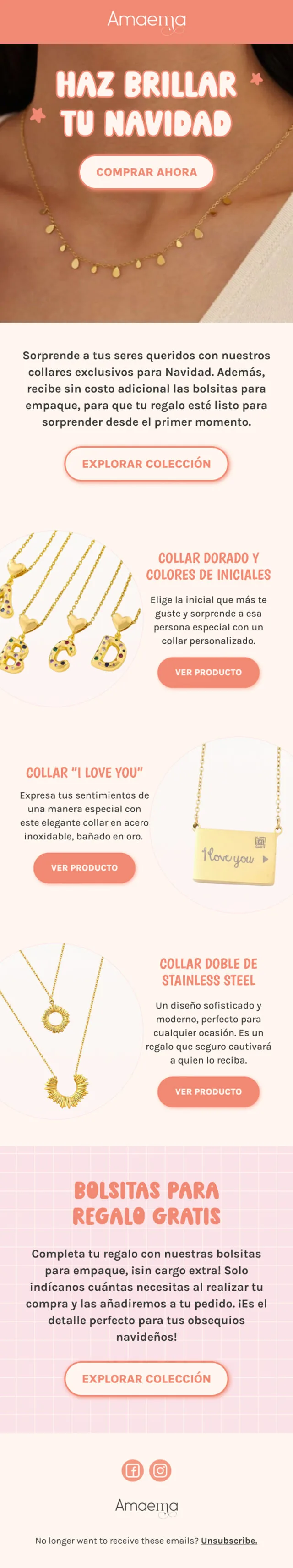 Campaña de email de Amaema