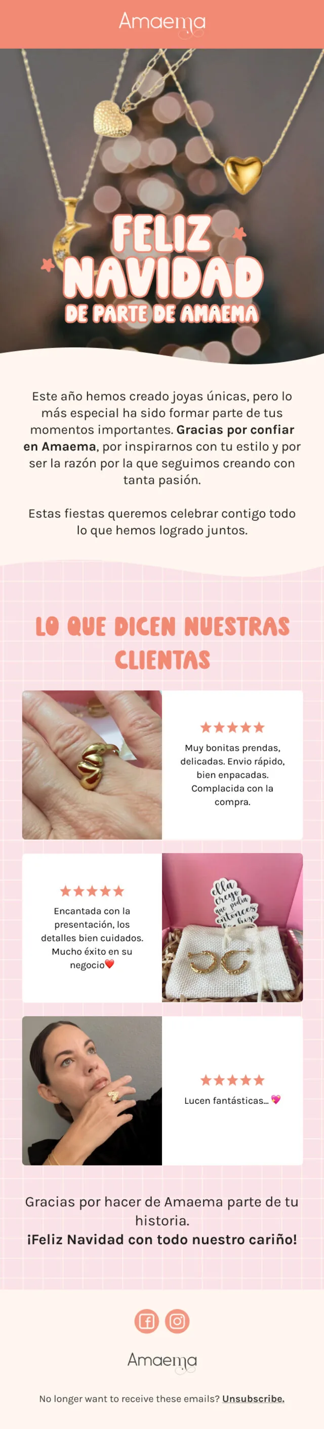 Campaña de email de Amaema