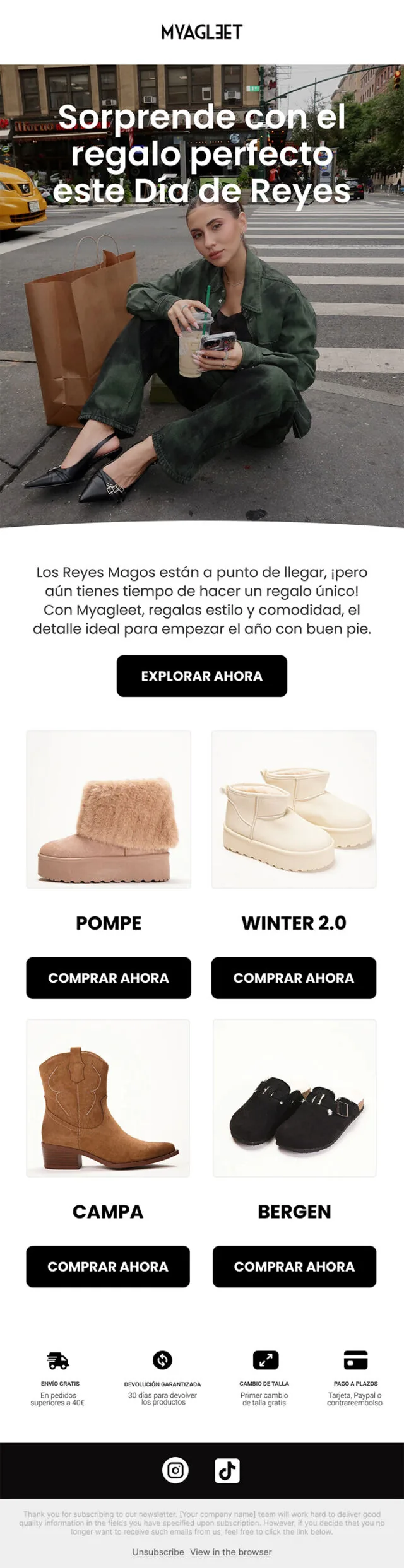 Campaña de email de Myagleet