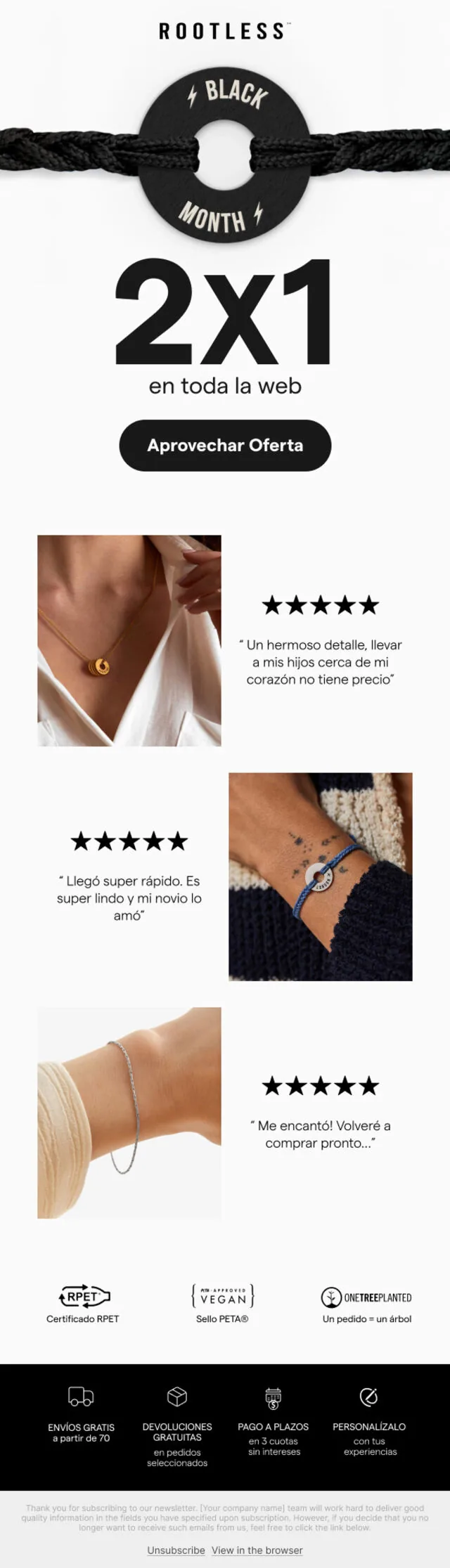 Campaña de email de Rootless