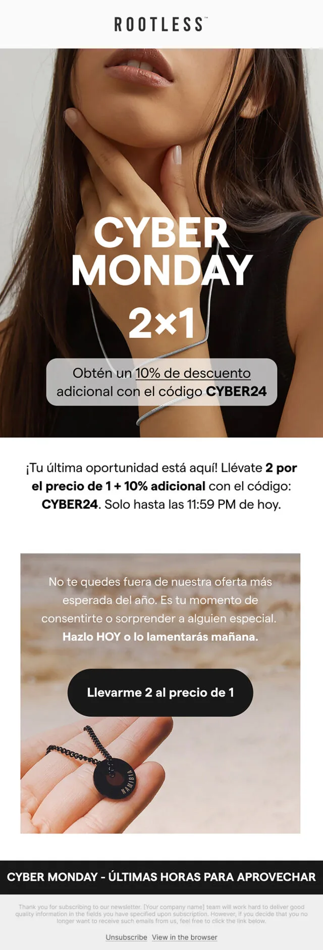 Campaña de email de Rootless