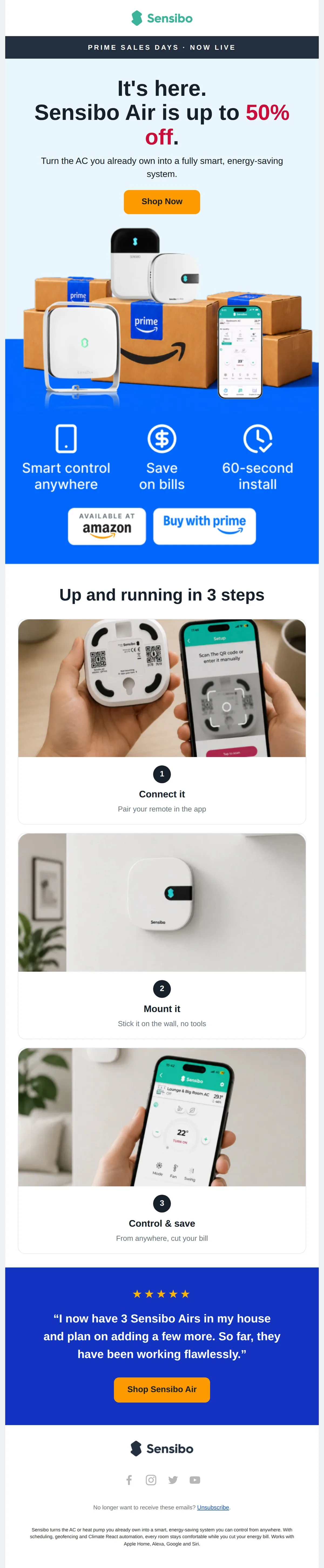 El día uno se apoya en Amazon, y tres pasos desarman la objeción de la instalación.